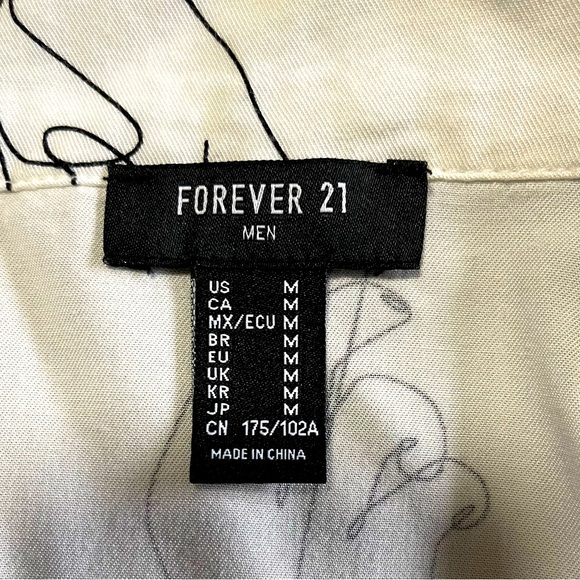 Forever 21, black stick silhouette pop button down. - Picture 2 of 2
